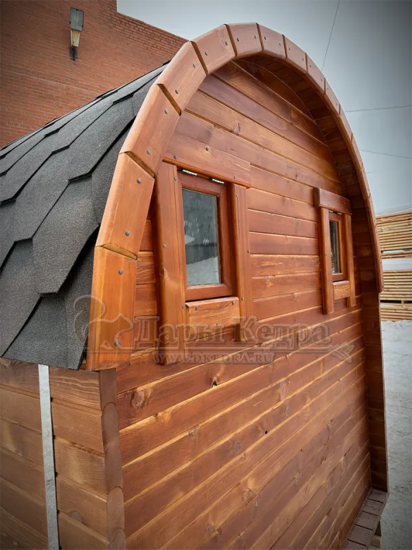 Баня-бочка буханка из кедра 4 метра