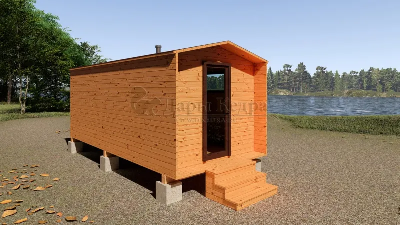 Каркасная баня «Барн» из кедра 5х2,2 метра